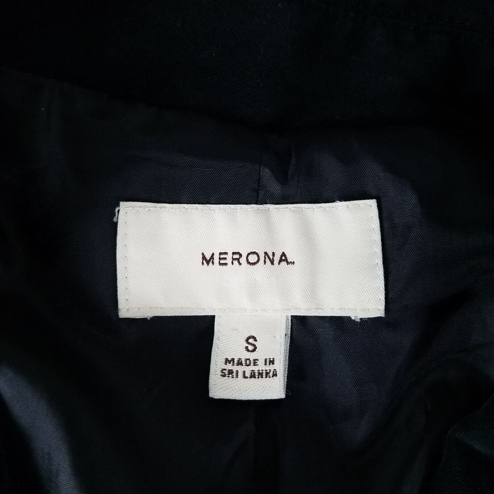 Merona Jacket Womens Small Black‎ Long Sleeve Pockets Button Up Coat - Picture 5 of 14